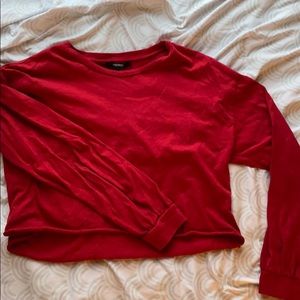Red Long Sleeve Crop Top Sz M